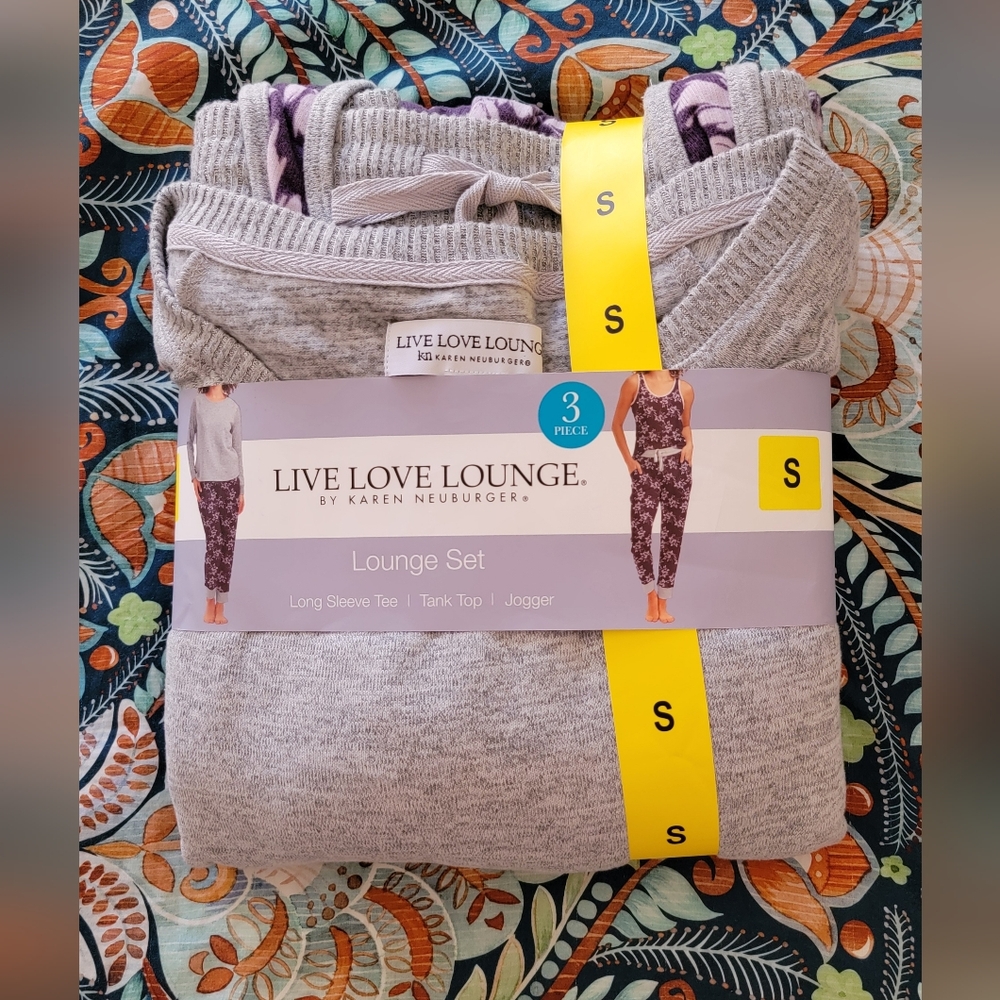 LIVE LOVE LOUNGE By Karen Neuburger Women's 3 Piece Lounge Set 💜🩶